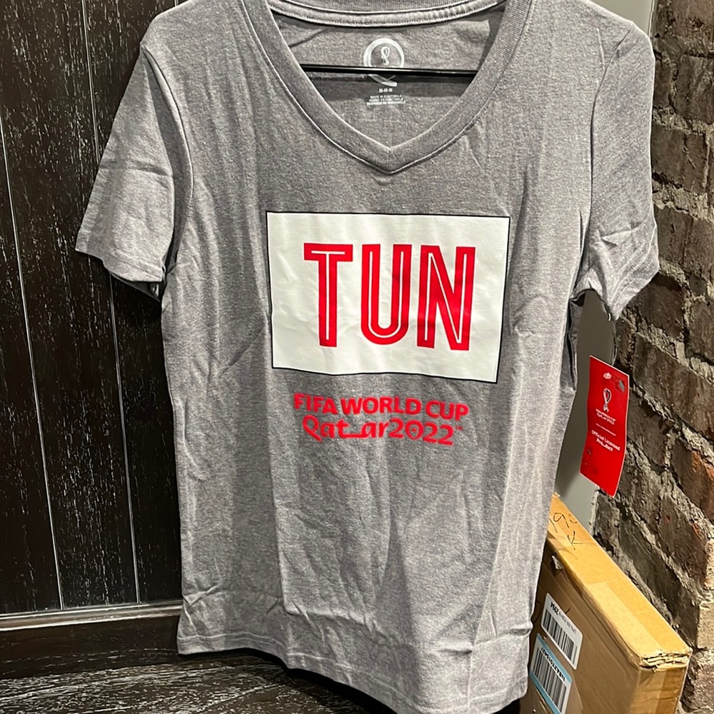 FIFA World Cup M V-Neck heather gray tshirt